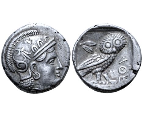 Uncertain Eastern Satrapy, 'Athenian Series' AR Tetradrachm. Uncertain mint, circa 323-240 BC. Attic standard. Head of Athena