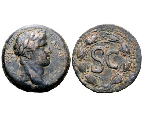 Otho Æ Semis of Antioch, Seleucis and Pieria. AD 69. IMP M O[THO C]AE AVG, laureate head right / S•C within circle; • above, 