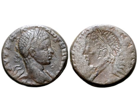 Elagabalus BI Brockage Tetradrachm of Antioch, Seleucis and Pieria. AD 218-220. AVT K M A ANT??[INOC C?B], laureate bust righ