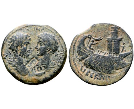 Septimius Severus, with Caracalla, Æ31 of Laodicea ad Mare, Seleucis and Pieria. AD 198-211. IMP E CAES L [SEVERVS ET M AVR] 