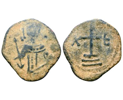 Crusaders. Cyprus, Richard I 'the Lionheart' Æ Tetarteron. King of England, 1189-1199. Crowned facing bust, holding cross-tip