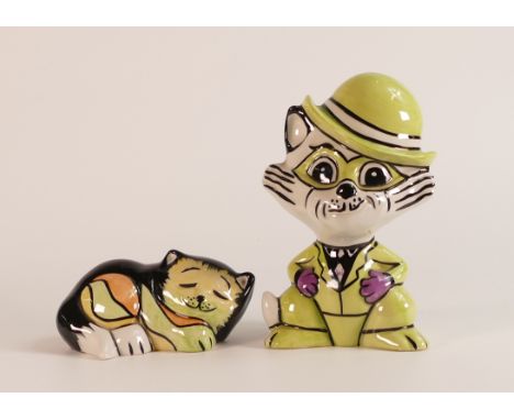 Two Lorna Bailey cats Bobbin and Cute Cat sleeping (limited edition 1/1) (2)