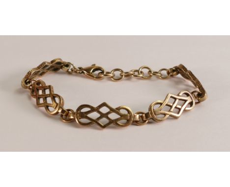 9ct Gold Celtic style bracelet, 16.6g.