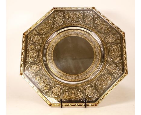 De Lamerie Fine silver plated gilt layplate/tray, Samarkand Tiger Eye pattern, high end quality item, new and Made in England