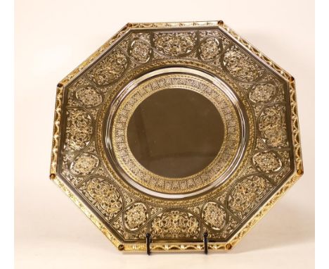 De Lamerie Fine silver plated gilt layplate/tray, Samarkand Tiger Eye pattern, high end quality item, new and Made in England