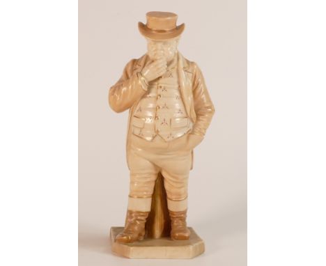 Royal Worcester, Blush Porcelain model of John Bull. Decorated with gilt highlights. Height: 18cm