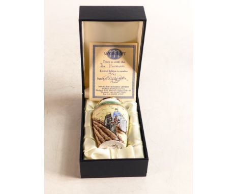 Moorcroft enamel The Harrowers by Anji Davenport. Limited edition 28/75, gold signed to base. Boxed with certificate. Height 