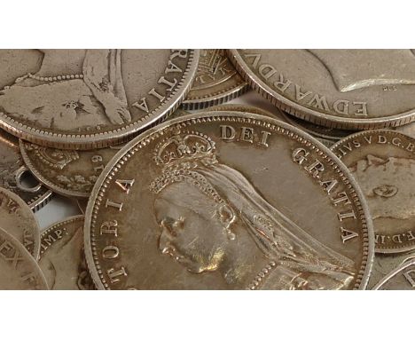 Assortment of pre 1920 &amp; pre 1946 UK silver / part silver coinage.  Pre 20 208.7g, pre 1946 237.4g