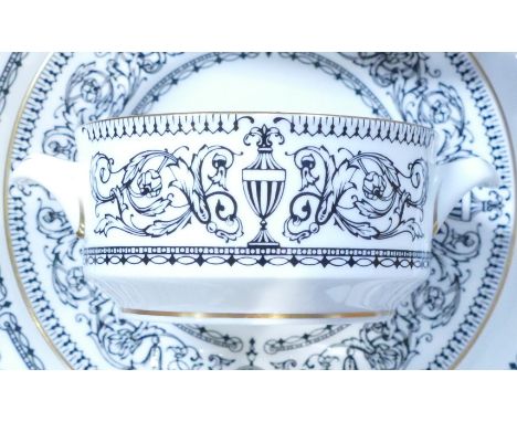 Royal Worcester Padua part dinner set to include oval platter, round platter, eight dinner plates, six plates 23cm dia, eight