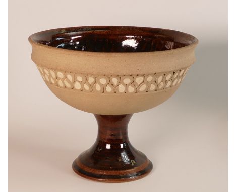 Isabella Pope, Studio Pottery pedestal fruit bowl. Pope was a Master Potter and teacher who created these forms inspired by C