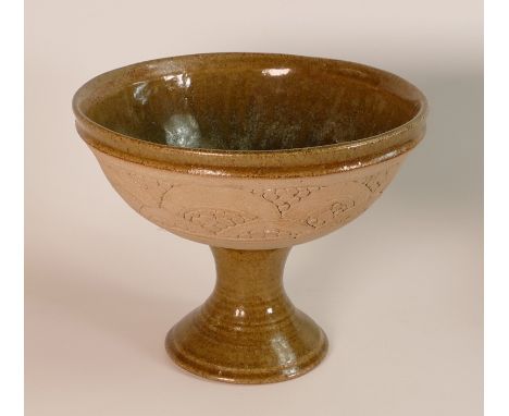 Isabella Pope, Studio Pottery pedestal fruit bowl. Pope was a Master Potter and teacher who created these forms inspired by C