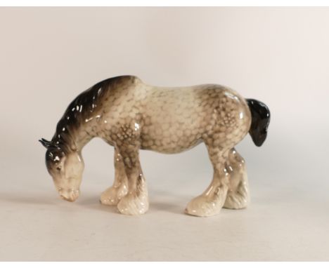A Beswick Rocking Horse grey Grazing Shire horse, model 1050