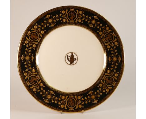 Wedgwood Black Astbury Pattern Dinner Plate. Diameter: 27.5cm