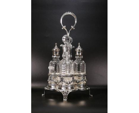 De Lamerie Sterling silver condiment set. Total Silver weight (stand and bottle fittings) 508g. Specially made high end quali