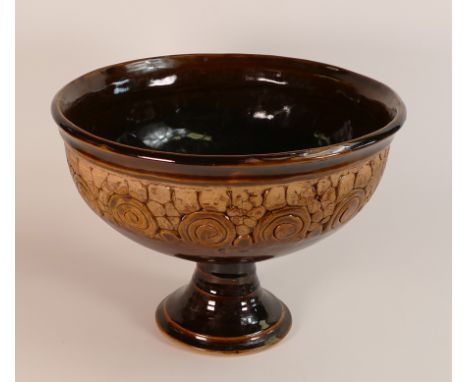 Isabella Pope, Studio Pottery large pedestal fruit bowl. Pope was a Master Potter and teacher who created these forms inspire