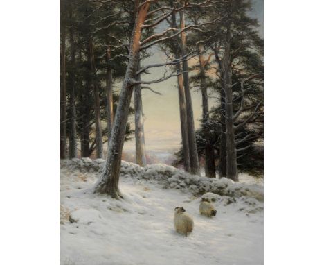 Joseph Farquharson RA (British, 1846-1935)Winter: Sheep in a snowy woodland signed 'J.Farquharson' (lower left)oil on canvas1