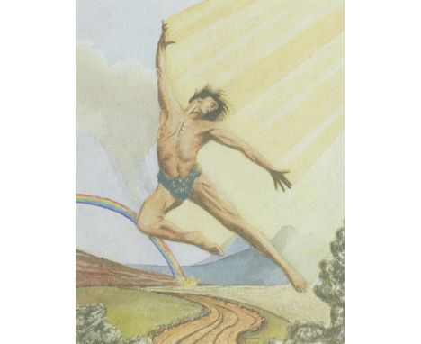 John Duncan RSA RSW (British, 1866-1945)The Rainbow inscribed 'The Rainbow' (verso), bears further inscription to original ba