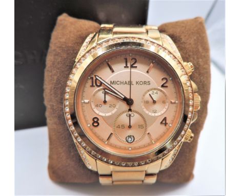 Michael Kors 40mm Rose Gold Blair Chronograph Watch Boxed. A gorgeous Michael Kors watch with 3 Sub-Dials 24 Hours, 30 Minute