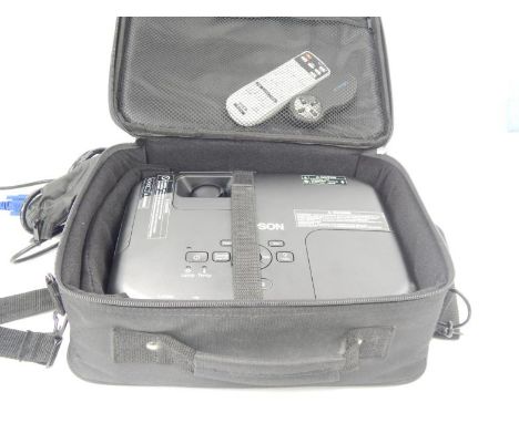 An Epson EBS02 projector, with remote control leads, etc in carry case.