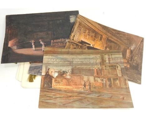 A Ralph & Co Automobile Engineers calendar 1925, including prints of Harold Good, comical scenes with a selection of industri