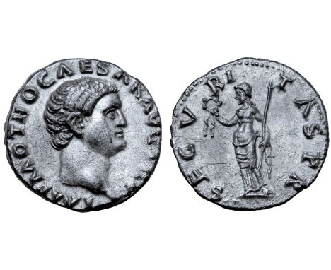 Otho AR Denarius. Rome, AD 69. IMP M OTHO CAESAR AVG TR P, bare head right / SECVRITAS P R, Securitas standing facing, head l