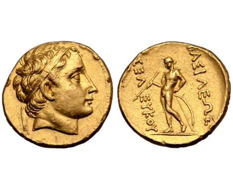 Seleukid Empire, Seleukos II Kallinikos AV Stater. Uncertain western mint, circa 246-225 BC. Diademed head right / Apollo, nu