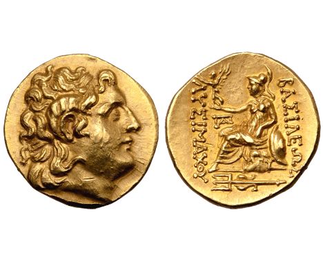 Thrace, Byzantion AV Stater. In the name and types of Lysimachos. Circa 215-205 BC. Diademed head of the deified Alexander ri
