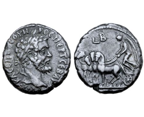 Septimius Severus BI Tetradrachm of Alexandria, Egypt. Dated RY 2 = AD 193/4. K•?•C??T C?OYHPOC ??PT•C?B•AVTOKPA•, laureate h