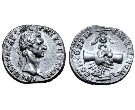 Nerva AR Denarius. Rome, AD 96. IMP NERVA CAES AVG P M TR P COS II P P, laureate head right / CONCORDIA EXERCITVVM, clasped h