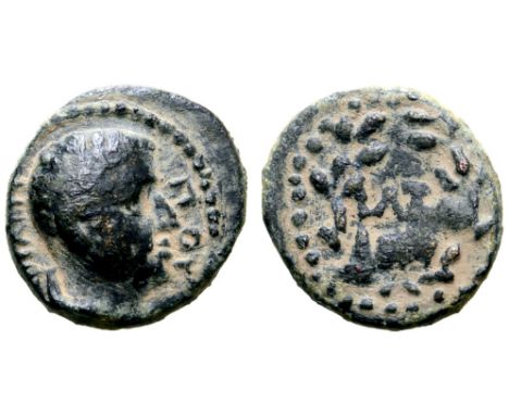 Herodians, Herod IV Philip Æ12. Caesarea Philippi (Panias) mint, dated CY 37 = 33/4 CE. Bare head of Herod Philip right / L?Z