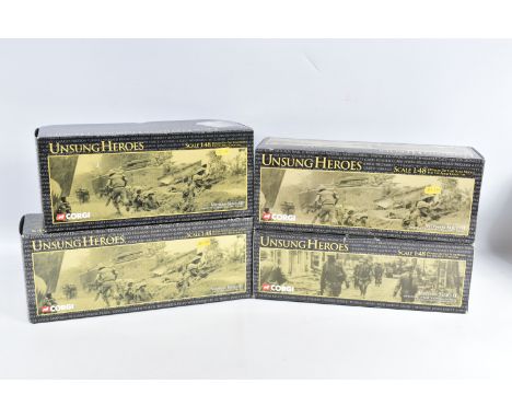 FOUR BOXED CORGI CLASSICS UNSUNG HEROES VIETNAM SERIES II AND SERIES III HELICOPTER MODELS, 1/48 scale, Series II AH-1G Huey 