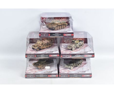 FIVE BOXED CORGI CLASSICS VE DAY - THE FALL OF GERMANY MILITARY VEHICLES, all 1/50 scale, Krauss-Maffei 8T SDKFZ, No.CC60009,