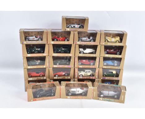 TWENTY THREE BOXED BRUMM DIECAST VEHICLES, to include  a R70 Mercedes W125, model no. HP 646, a R71 Mercedes W125 Coppa Wande