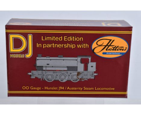 A BOXED OO GAUGE DJ MODELS AUSTERITY STEAM LOCOMOTIVE, 0-6-0ST, 'Hurricane' in NCB Bickershaw Colliery Lined Green, Lightly W