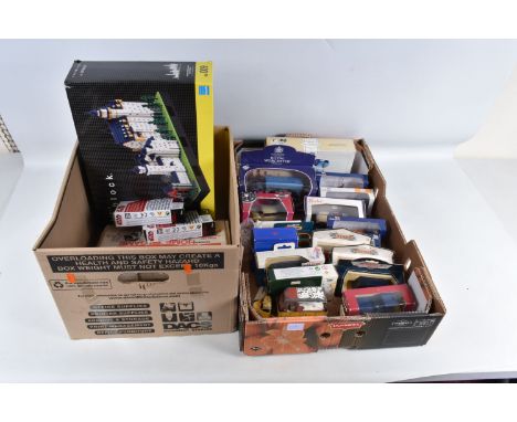 A COLLECTION OF BOXED AND UNBOXED MODEL VEHICLES AND MISCELLANEOUS IN THREE BOXES, to include a loose Tri-ang Spot- On United