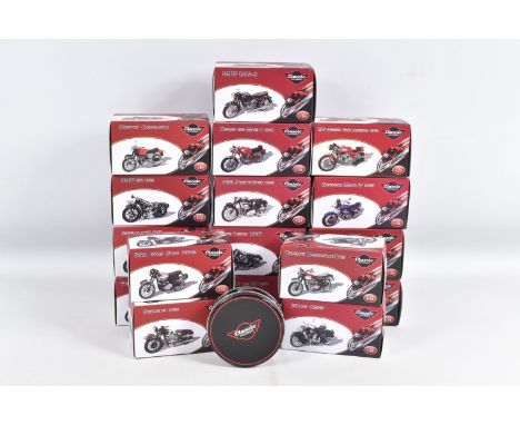 SEVENTEEN BOXED ATLAS EDITIONS 1/24 SCALE CLASSIC MOTORBIKES, to include model numbers 4 658 125, 4 658  122, 4 658 113, 4 65