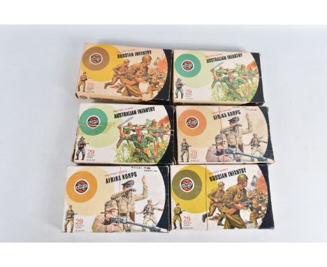 SIX BOXED AIRFIX 1:32 SCALE MILITARY SERIES  FIGURE KITS, to include  two of the Russian Infantry item no. 51453-8, two of th