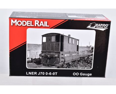 A BOXED OO GAUGE RAPIDO TRAINS INC MODEL RAIL STEAM TRAM, LNER Class J70no. 68219 in BR Bauxite with Early Emblem, model no. 