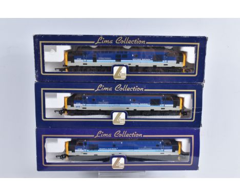 THREE BOXED OO GAUGE LIMA MODEL RAILWAY LOCOMOTIVES, to include a Class 37, no. 37420 'The Scottish Hosteller' in BR Regional