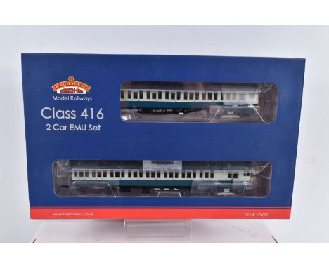 A BOXED OO GAUGE BACHMANN BRANCHLINE MODEL RAILWAY TWO CAR PACK, Class 416, 2-EPB, running no. 6262 in BR Blue and Grey with 