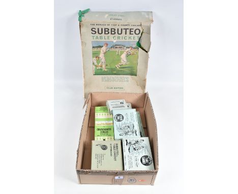 A BOXED SUBBUTEO CRICKET CLUB EDITION SET, contents not checked but appears to be largely complete but has a few missing and 