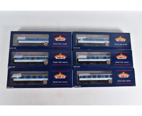 SIX BOXED OO GAUGE BACHMANN BRANCHLINE MODEL RAILWAY COACHES, to include two Mk1 TSO tourist second open 4873 in Regional Rai