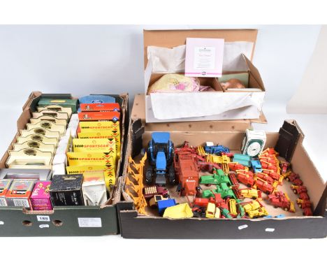 A QUANTITY OF UNBOXED AND ASSORTED PLAYWORN DIECAST VEHICLES, to include a collection of Matchbox and other agricultural vehi