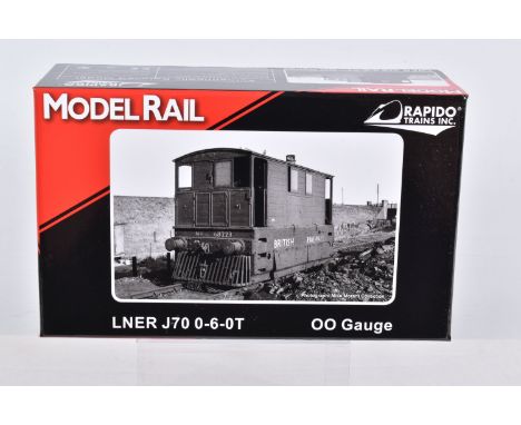 A BOXED OO GAUGE RAPIDO TRAINS INC MODEL RAILWAY STEAM TRAM, Class J70, no. 7137 in LNER Un-Lined Livery, model no. MR-209, a