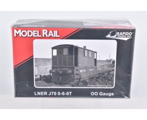 A BOXED OO GAUGE RAPIDO TRAINS INC MODEL RAIL STEAM LOCOMOTIVE, Class J70 0-6-0, no. 68225 in BR Livery with Early Emblem, mo
