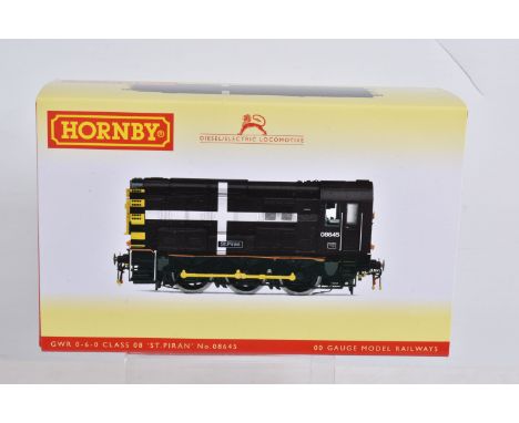 A BOXED OO GAUGE HORNBY MODEL RAILWAY DIESEL ELECTRIC LOCOMOTIVE, GWR, Class 08, 0-6-0, running no. 08645 'St. Piran', Era 11