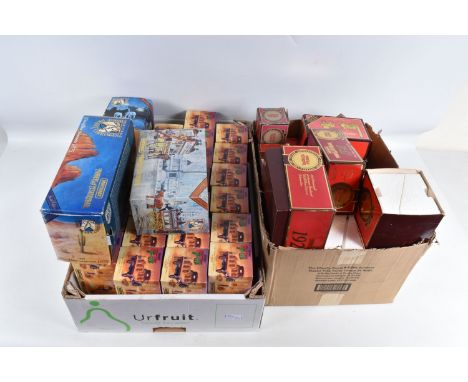 TWO BOXES OF BOXED MATCHBOX MODELS OF YESTERYEAR MODEL VEHICLES, to include a selection of Great Beers of the world, some mod