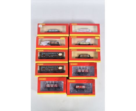 TEN BOXED HORNBY 00 SCALE WAGONS, to include two  5 Plank Wagon Arenig Granite Co.Ltd ' 207' models, numbered R6699, a 4 plan