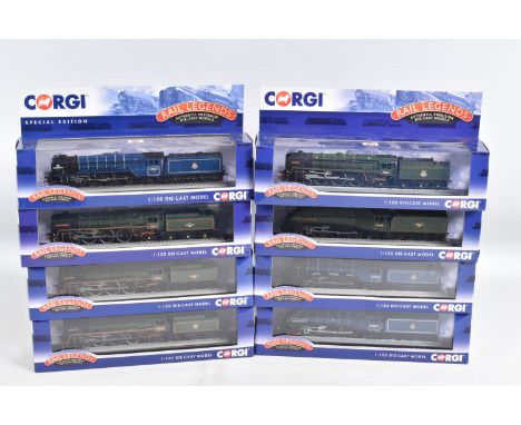 EIGHT BOXED DIECAST 1/120 SCALE CORGI RAIL LEGENDS MODELS TRAINS, to include models ST97703, ST97603, ST97705, ST97702, ST979