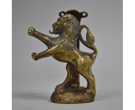 A Novelty Brass Door Knocker, Lion Rampant, 10cms High 